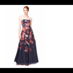 Kay Unger Floral silk evening gown